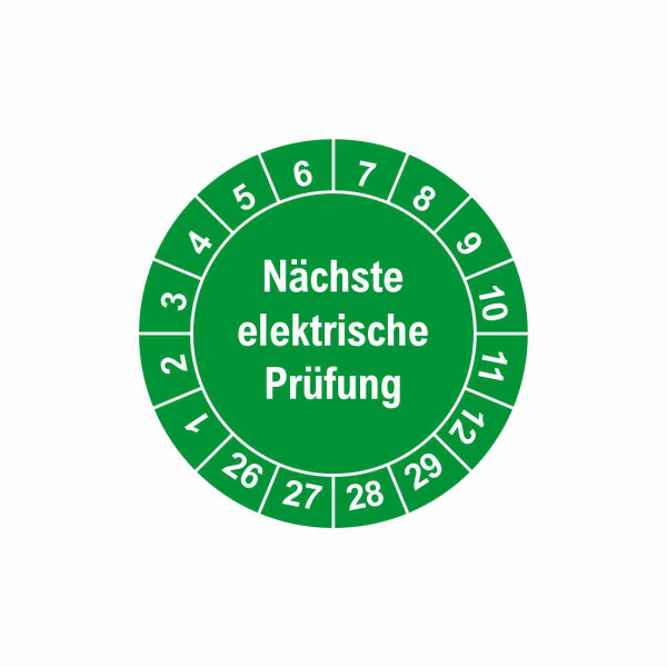 Prüfplaketten elektrische Prüfung Ø 30 mm