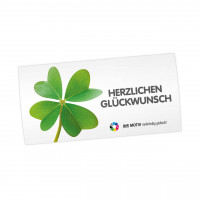 Geburtstags-Maxi-Postkarte, Motiv einzelnes Kleeblatt Geburtstags-Maxi-Postkarte, Motiv einzelnes Kleeblatt