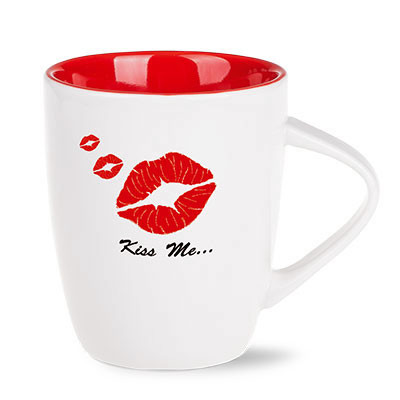 Joy Tasse aus Porzellan Royal weiß/rot