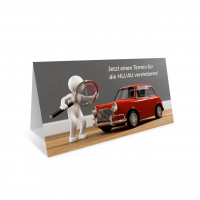 HU/AU-Erinnerungs-Klappkarte, Motiv Lupe HU/AU-Erinnerungs-Klappkarte, Motiv Lupe