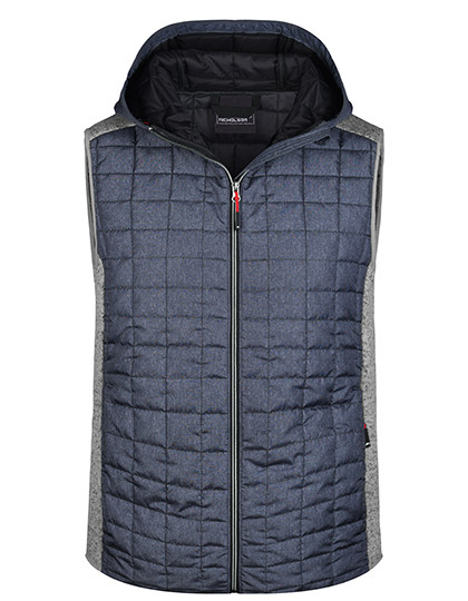 Men's Knitted Hybrid Vest individuell bestickt Light Melange