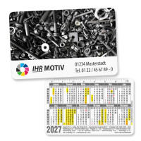 Scheckkartenkalender mit Motiv Schrauben Scheckkartenkalender mit Motiv Schrauben