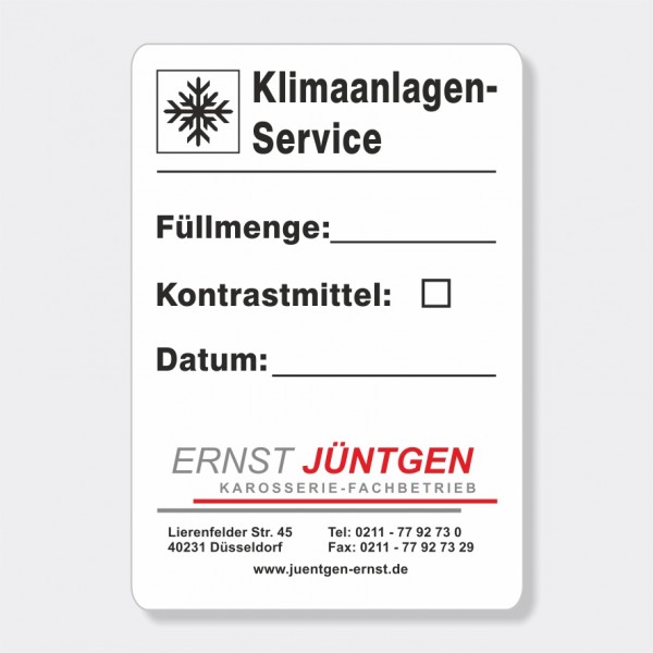 Service-Aufkleber aus PVC-Folie, Größe: 45 x 65 mm, Motiv "Klimaanlagen-Service"