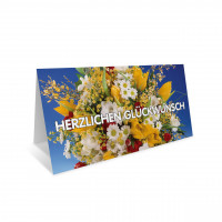 Geburtstags-Klappkarte, Motiv Bunter Strauß Geburtstags-Klappkarte, Motiv Bunter Strauß