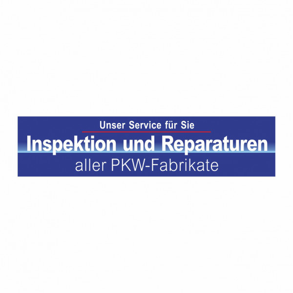 Werbebanner Inspektion und Reparaturen, 300 x 70 cm