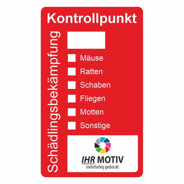 Kontrollpunkt Schädlingsbekämpfung Aufkleber rot