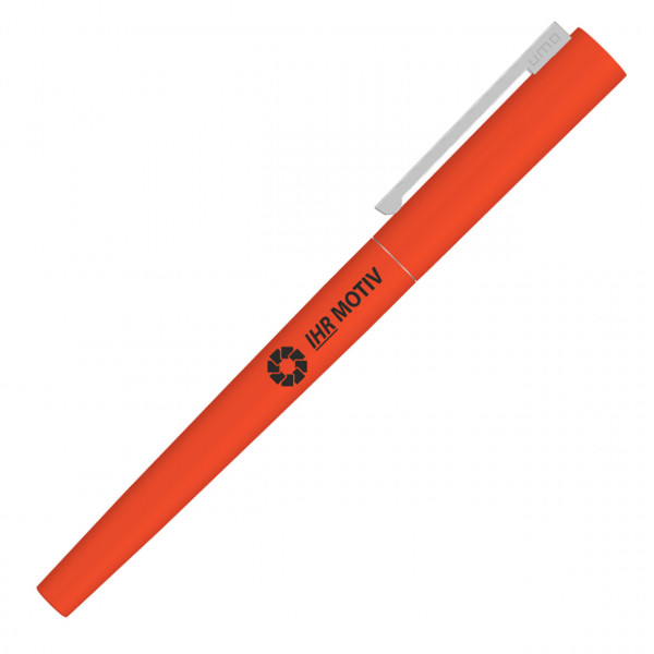BRUSH R GUM Druckkugelschreiber orange Clip oben mit Motiv