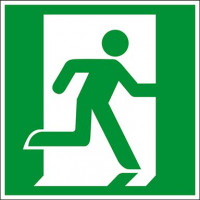 Fluchtwegsschild Fluchtweg-Notausgang Aluminium, nachleuchtend15 x 15 cm Fluchtwegsschild Fluchtweg-Notausgang Aluminium, nachleuchtend15 x 15 cm