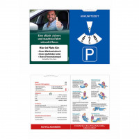 Spezialparkscheibe aus Karton mit Notfallnummern Spezialparkscheibe aus Karton mit Notfallnummern