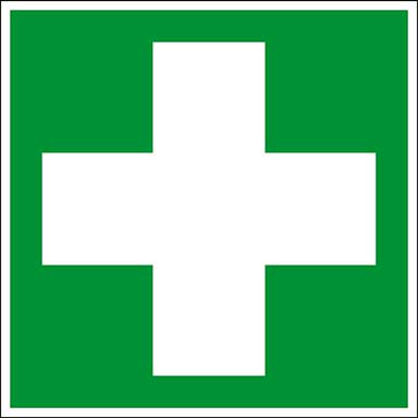 Rettungsschild Erste Hilfe PVC-Folie, nachleuchtend20 x 20 cm