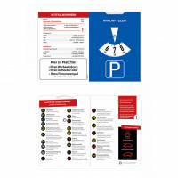 Spezialparkscheibe aus Karton mit Warnleuchten Spezialparkscheibe aus Karton mit Warnleuchten