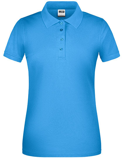 Ladies Bio Workwear Polo individuell bedruckt Aqua