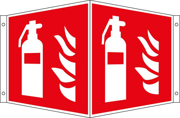 Brandschutz-Winkelschild Feuerlöscher Aluminium, nachleuchtend20 x 20 cm