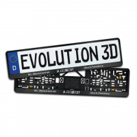 Kennzeichenhalter mit 3D Effekt und Klapprahmen EVOLUTION 3D 520 mm Kennzeichenhalter mit 3D Effekt und Klapprahmen EVOLUTION 3D 520 mm