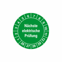 Prüfplaketten elektrische Prüfung Ø 30 mm Prüfplaketten elektrische Prüfung Ø 30 mm