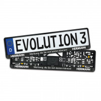 Kennzeichenhalter mit Klapprahmen EVOLUTION 3 schwarz 520 mm Kennzeichenhalter mit Klapprahmen EVOLUTION 3 schwarz 520 mm