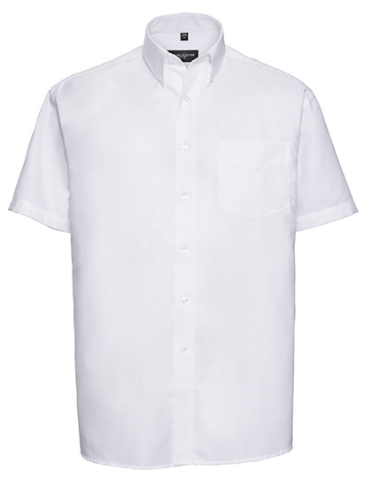 Men's Short Sleeve  Classic Oxford Shirt individuell bestickt White