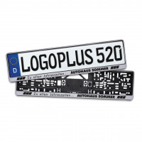 Kennzeichenhalter mit Klapprahmen LOGOPLUS EVOLUTION 1 silber 520 mm Kennzeichenhalter mit Klapprahmen LOGOPLUS EVOLUTION 1 silber 520 mm