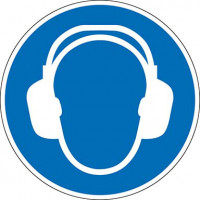 Gebotsschild Gehörschutz benutzen PVC-Folie10 cm Gebotsschild Gehörschutz benutzen PVC-Folie10 cm