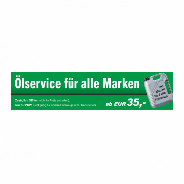 Werbebanner Ölservice, 300 x 70 cm