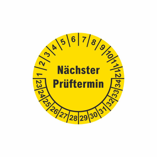 Prüfplaketten Nächster Prüftermin Ø 30 mm