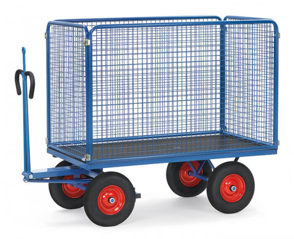 Fetra Handpritschenwagen mit Zugöse Ladefläche 2000 x 1000 mm bis 1250 kg Vollgummiräder 1000 mm Wän