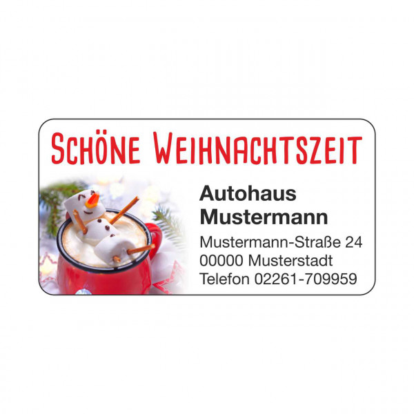 Weihnachts-Aufkleber, Motiv Marshmellow