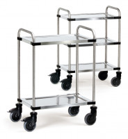 Fetra Edelstahlwagen Ladefläche 630 x 400 mm 2 Böden Fetra Edelstahlwagen Ladefläche 630 x 400 mm 2 Böden