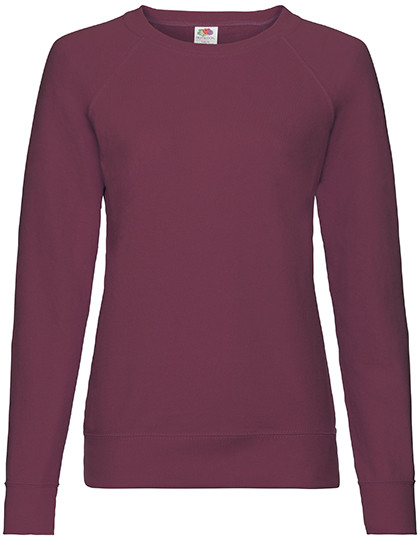 Ladies Lightweight Raglan Sweat individuell bedruckt Burgundy
