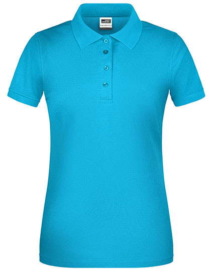 Ladies Bio Workwear Polo individuell bedruckt Turquoise