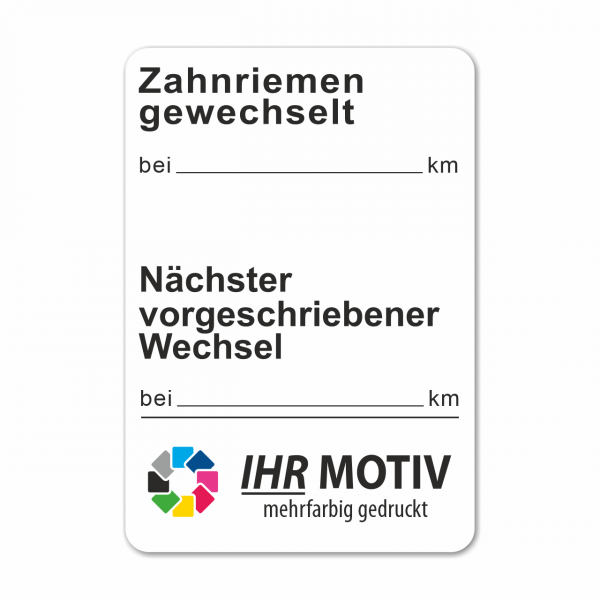 Service-Aufkleber aus PVC-Folie, Größe: 45 x 65 mm, Motiv "Zahnriemen / Wechsel"