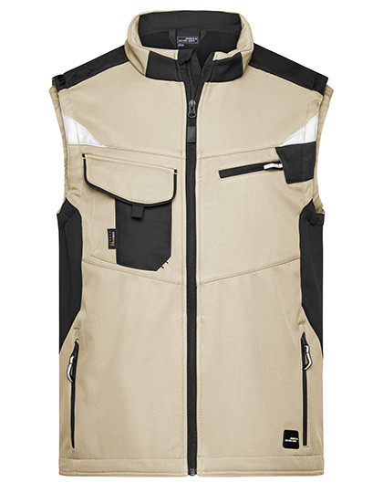 Workwear Softshell Vest Strong individuell bestickt Stone