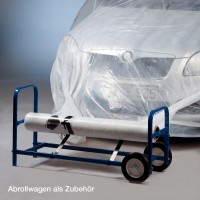 Lackierschutzfolie auf Rolle; Abrollwagen als Zubehör Lackierschutzfolie auf Rolle; Abrollwagen als Zubehör