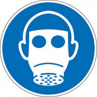 Gebotsschild Atemschutz benutzen PVC-Folie10 cm Gebotsschild Atemschutz benutzen PVC-Folie10 cm