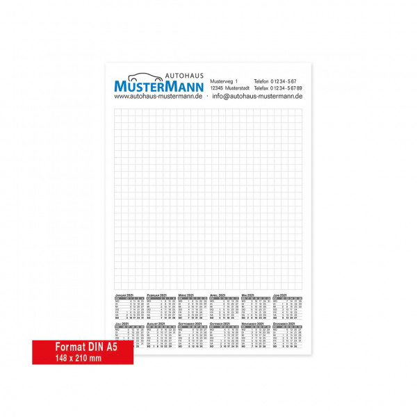 Notizblock DIN A5 mit Kalender