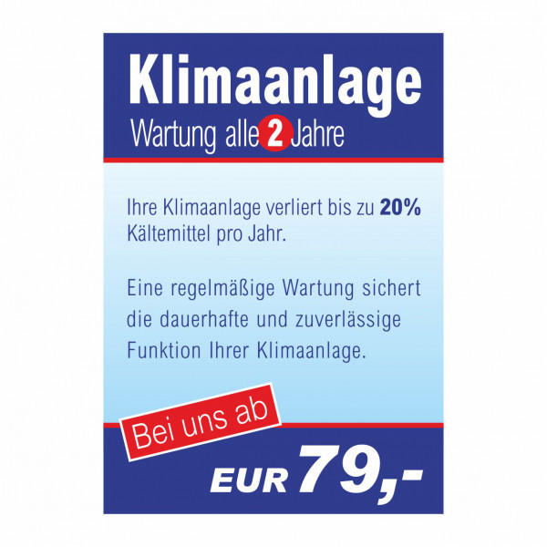 Plakat Din A0 Klimaanlagen Wartung Plakate