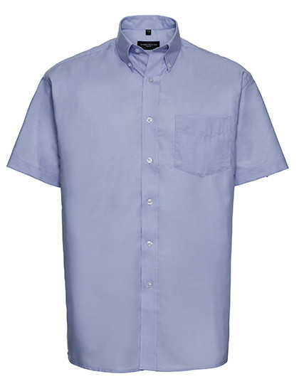 Men's Short Sleeve  Classic Oxford Shirt individuell bestickt Oxford Blue