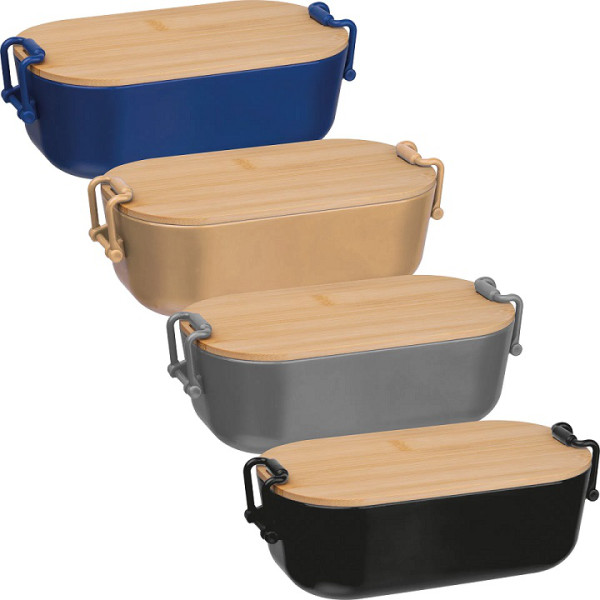 Lunchbox mit Bambusdeckel und Bügelverschluss