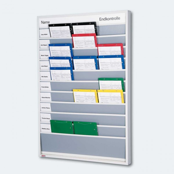 Plantafel aus robustem Kunststoff für DIN A4 Auftragstaschen und -Formulare