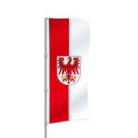Brandenburg mit Wappen Hochformatfahne Brandenburg mit Wappen Hochformatfahne