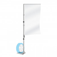 Teleskop Fahnenmast mit Ausleger, mobil, höhenverstellbar von 2,00 bis 5,00 m Teleskop Fahnenmast mit Ausleger, mobil, höhenverstellbar von 2,00 bis 5,00 m