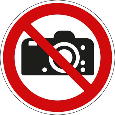 Verbotsschild Fotografieren verboten PVC-Folie10 cm