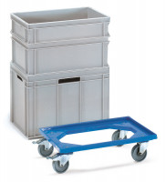 Fetra Eurokasten-Roller Ladefläche 605 x 408 mm aus Kunststoff offener Rahmen Fetra Eurokasten-Roller Ladefläche 605 x 408 mm aus Kunststoff offener Rahmen