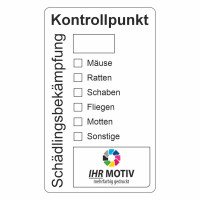 Kontrollpunkt Schädlingsbekämpfung Aufkleber weiß Kontrollpunkt Schädlingsbekämpfung Aufkleber weiß