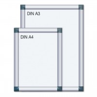 Alu-Plakatrahmen mit kantigen Ecken, DIN A4 und DIN A3 Alu-Plakatrahmen mit kantigen Ecken, DIN A4 und DIN A3