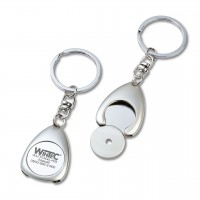 Schlüsselanhänger Star aus Metall mit Einkaufswagenchip Schlüsselanhänger Star aus Metall mit Einkaufswagenchip