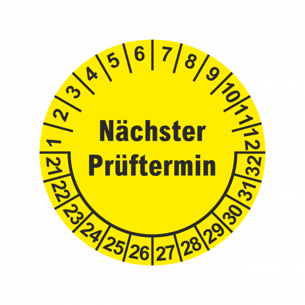 Prüfplaketten Nächster Prüftermin Ø 40 mm