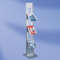 Prospektständer "tec-art" (Abb. Ständer mit 3 Prospektfächern) Prospektständer "tec-art" (Abb. Ständer mit 3 Prospektfächern)