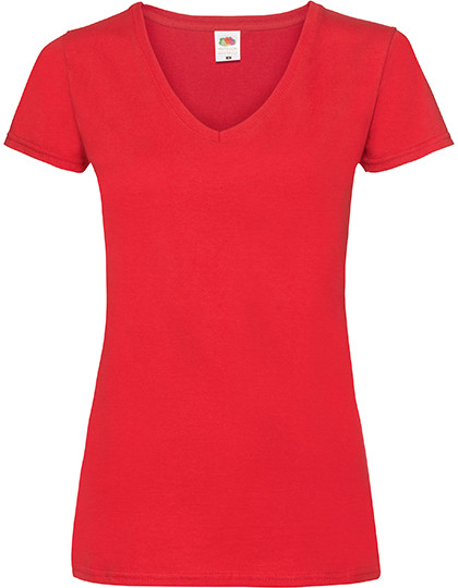 Ladies Valueweight V Neck T individuell bedruckt Red