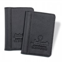 Ausweistasche aus Rindleder mit schwarzem Abnäher, 2 Fächer Ausweistasche aus Rindleder mit schwarzem Abnäher, 2 Fächer